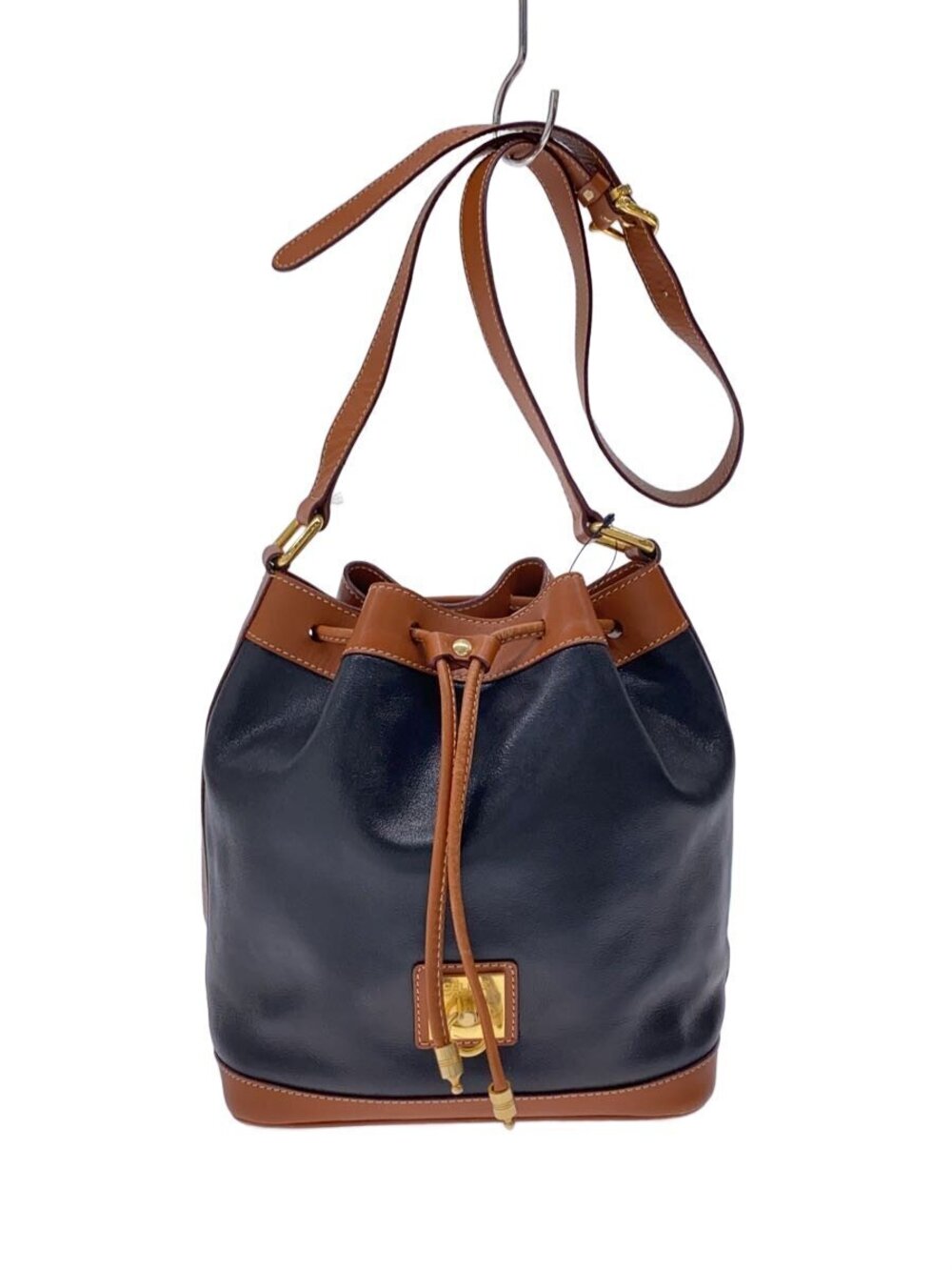 Celine leather drawstring bucket Bag Leather Black